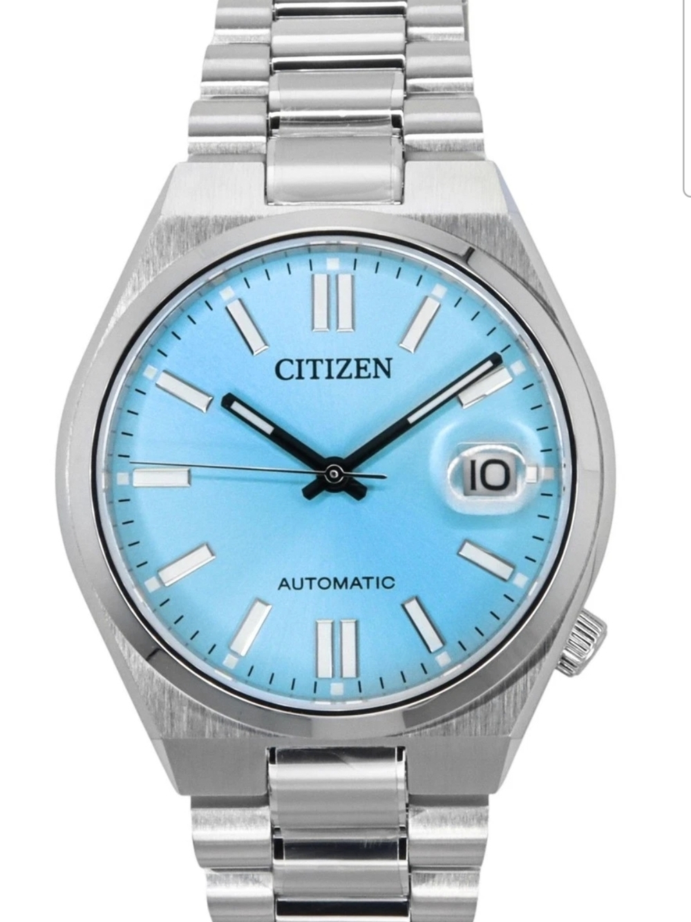 Citizen Silver Watch with Light Blue Dial